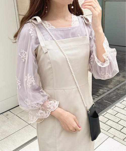 apres jour(アプレジュール)の「スリットキャミワンピース【ZOZOTOWN限定アイテム】(ワンピース・レディース・ライトブルー/ダークブルー/ブラック/アイボリー・X-LARGE/MEDIUM/SMALL)」の5枚目の写真