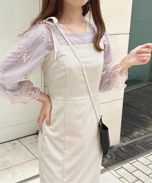 apres jour(アプレジュール)の「スリットキャミワンピース【ZOZOTOWN限定アイテム】(ワンピース・レディース・ライトブルー/ダークブルー/ブラック/アイボリー・X-LARGE/MEDIUM/SMALL)」の8枚目の写真