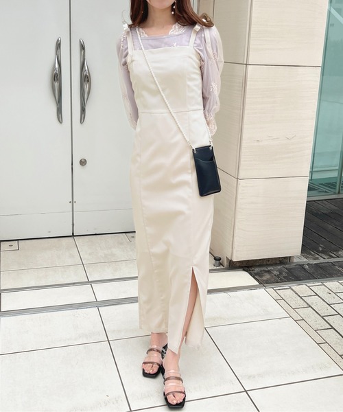 apres jour(アプレジュール)の「スリットキャミワンピース【ZOZOTOWN限定アイテム】(ワンピース・レディース・ライトブルー/ダークブルー/ブラック/アイボリー・X-LARGE/MEDIUM/SMALL)」の12枚目の写真