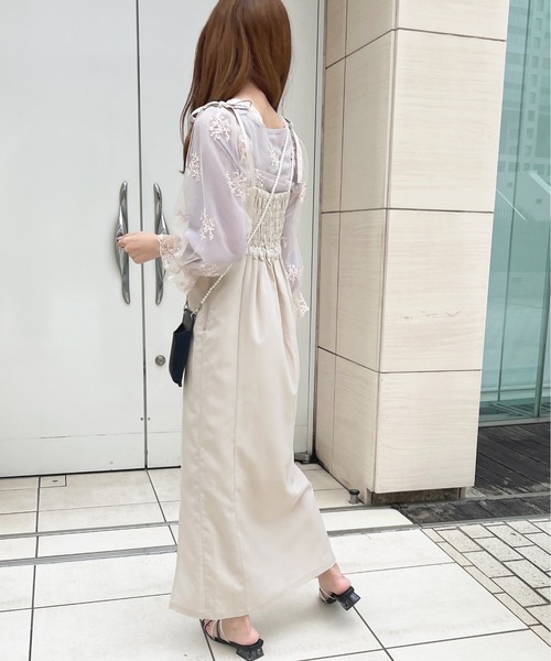 apres jour(アプレジュール)の「スリットキャミワンピース【ZOZOTOWN限定アイテム】(ワンピース・レディース・ライトブルー/ダークブルー/ブラック/アイボリー・X-LARGE/MEDIUM/SMALL)」の13枚目の写真