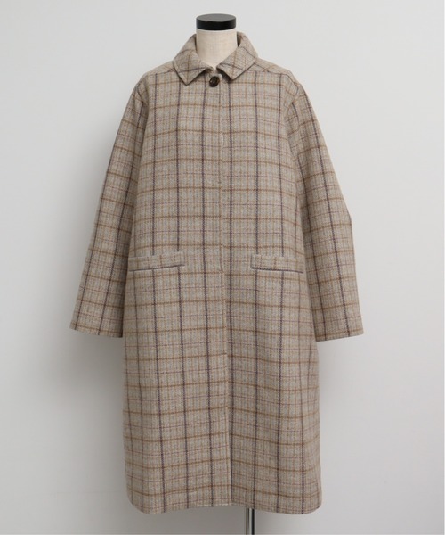 chambre de charme（シャンブルドゥシャーム）の「cdc リサイクルウール 先染め ゆるりコート（ステンカラーコート・レディース・クリーム/ネイビー・FREE）」の22枚目の写真