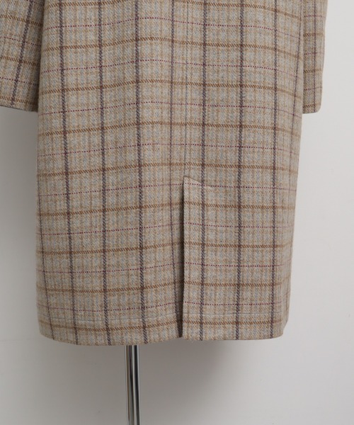 chambre de charme（シャンブルドゥシャーム）の「cdc リサイクルウール 先染め ゆるりコート（ステンカラーコート・レディース・クリーム/ネイビー・FREE）」の16枚目の写真