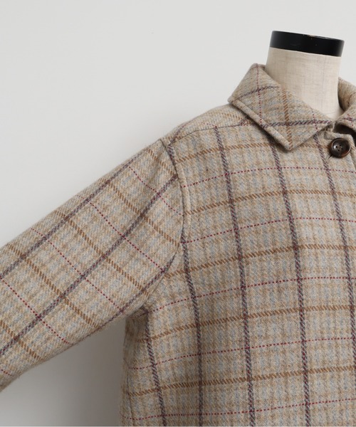 chambre de charme（シャンブルドゥシャーム）の「cdc リサイクルウール 先染め ゆるりコート（ステンカラーコート・レディース・クリーム/ネイビー・FREE）」の15枚目の写真