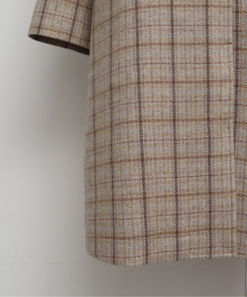 chambre de charme（シャンブルドゥシャーム）の「cdc リサイクルウール 先染め ゆるりコート（ステンカラーコート・レディース・クリーム/ネイビー・FREE）」の19枚目の写真