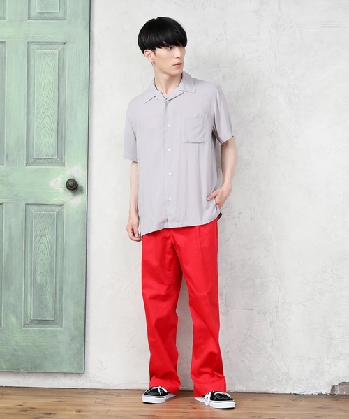 TopIsm（トップイズム）の「コットンツイル センタープレス ワイドチノパンツ/カラーパンツ（チノパンツ・メンズ・チャコールグレー/ブラック/ベージュ/オフホワイト/ピンク/オレンジ/ブルー/グリーン/マスタード/ワイン・LL/M/L）」の18枚目の写真