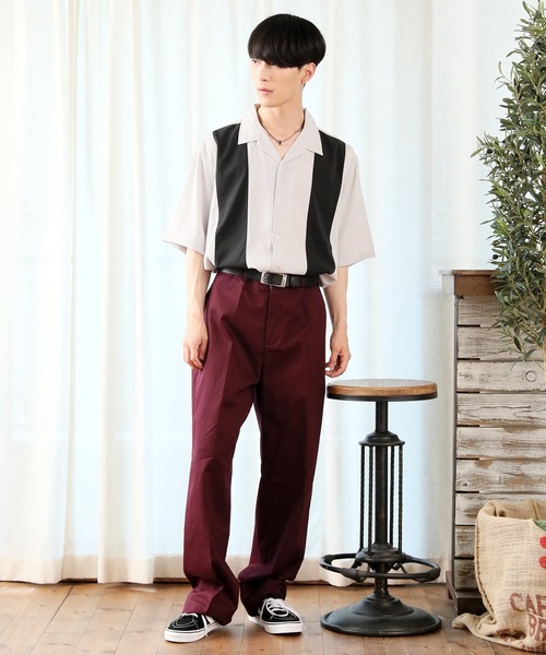 TopIsm（トップイズム）の「コットンツイル センタープレス ワイドチノパンツ/カラーパンツ（チノパンツ・メンズ・チャコールグレー/ブラック/ベージュ/オフホワイト/ピンク/オレンジ/ブルー/グリーン/マスタード/ワイン・LL/M/L）」の19枚目の写真