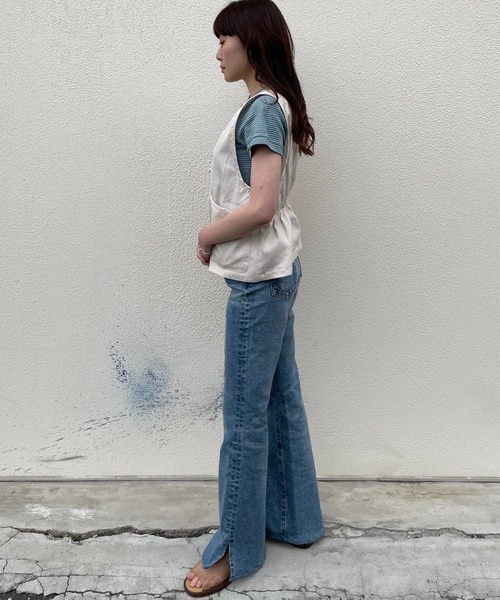 DuKKah（デュカ）の「Dukkah/【低身長向け】チャイナベスト（ベスト・レディース・ライトインディゴブルー/アイボリー・FREE）」の6枚目の写真