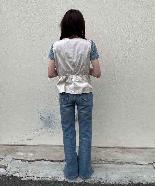 DuKKah（デュカ）の「Dukkah/【低身長向け】チャイナベスト（ベスト・レディース・ライトインディゴブルー/アイボリー・FREE）」の7枚目の写真