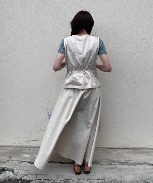 DuKKah（デュカ）の「Dukkah/【低身長向け】チャイナベスト（ベスト・レディース・ライトインディゴブルー/アイボリー・FREE）」の9枚目の写真