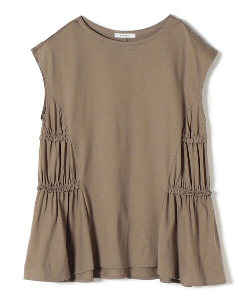 SHIPS Days（シップスデイズ）の「SHIPS Days:サイドギャザーチュニック（Tシャツ/カットソー・レディース・ネイビー/グレー/オフホワイト・ONE SIZE）」の2枚目の写真