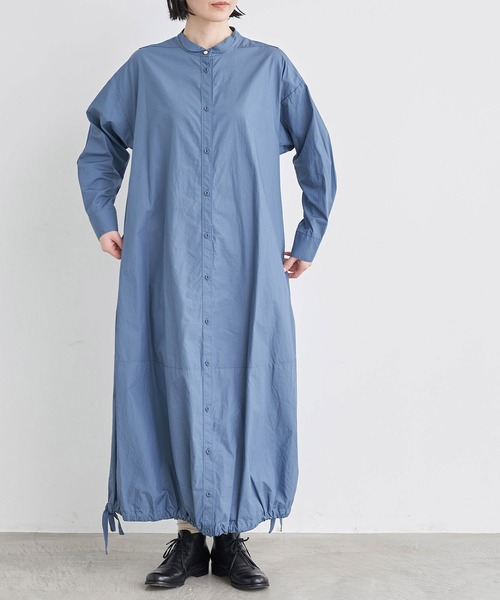 l'atelier du savon（アトリエドサボン）の「C/タイプライター　コクーンワンピース（シャツワンピース・レディース・ブラック/ブルー/カーキ/ピンク・FREE）」の17枚目の写真