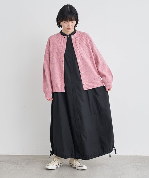 l'atelier du savon（アトリエドサボン）の「C/タイプライター　コクーンワンピース（シャツワンピース・レディース・ブラック/ブルー/カーキ/ピンク・FREE）」の10枚目の写真