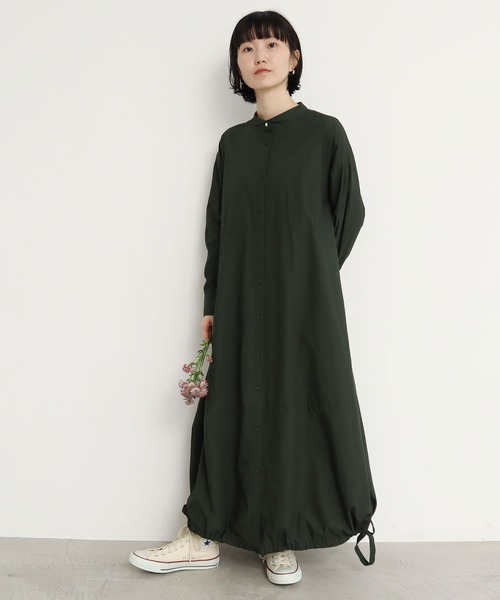 l'atelier du savon（アトリエドサボン）の「C/タイプライター　コクーンワンピース（シャツワンピース・レディース・ブラック/ブルー/カーキ/ピンク・FREE）」の22枚目の写真