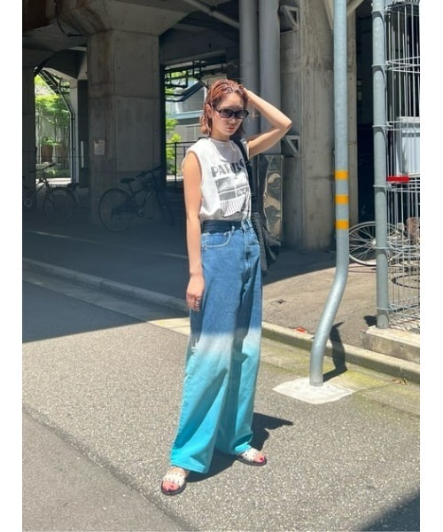 MOUSSY（マウジー）の「DIP DYE HW LOOSE STRAIGHT（デニム