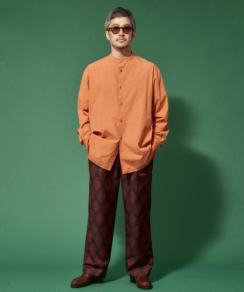 EDIFICE LA BOUCLE（エディフィスラブークル）の「【LA BOUCLE / ラブークル】1タックイージーパンツ(ウォールパターン)（その他パンツ・メンズ・ナチュラル/ダークブラウン/バーガンディー/ネイビー/ダークグリーン・1/2/3）」の8枚目の写真