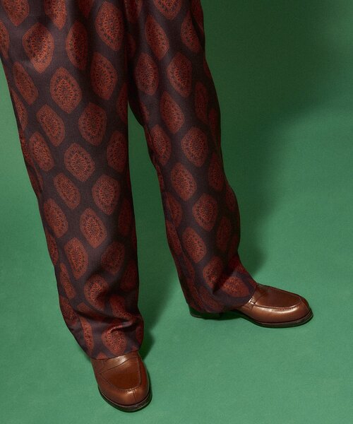 EDIFICE LA BOUCLE（エディフィスラブークル）の「【LA BOUCLE / ラブークル】1タックイージーパンツ(ウォールパターン)（その他パンツ・メンズ・ナチュラル/ダークブラウン/バーガンディー/ネイビー/ダークグリーン・1/2/3）」の10枚目の写真