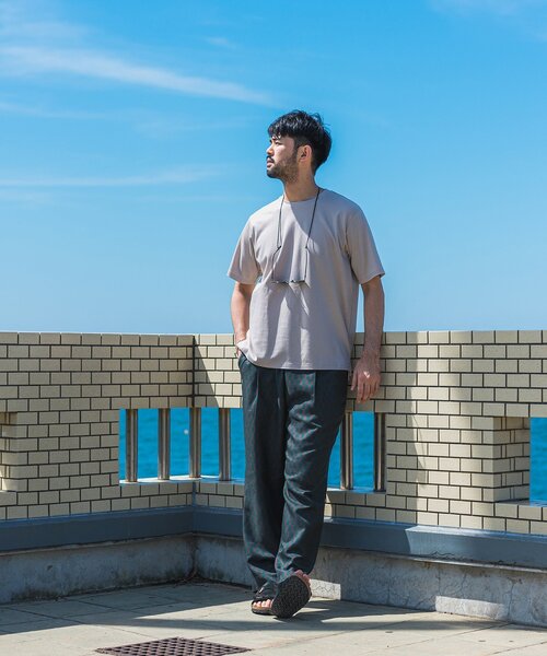 EDIFICE [LA BOUCLE] 1タックイージーパンツ 美品 LA BOUCLE ラブークル 1タックイージーパンツ 総柄 サイズ2