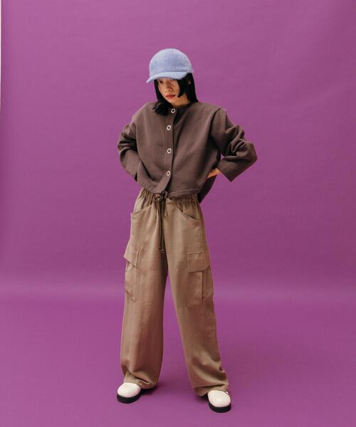 CITEN(シテン)の「<CITEN>裏起毛裏毛 ドット カーディガン(カーディガン/ボレロ・レディース・パープル/ダークグレー・FREE)」の3枚目の写真