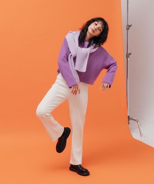 CITEN(シテン)の「<CITEN>裏起毛裏毛 ドット カーディガン(カーディガン/ボレロ・レディース・パープル/ダークグレー・FREE)」の8枚目の写真