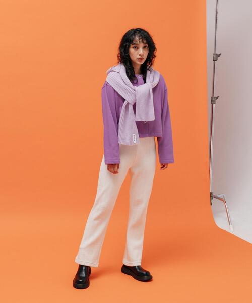 CITEN(シテン)の「<CITEN>裏起毛裏毛 ドット カーディガン(カーディガン/ボレロ・レディース・パープル/ダークグレー・FREE)」の9枚目の写真