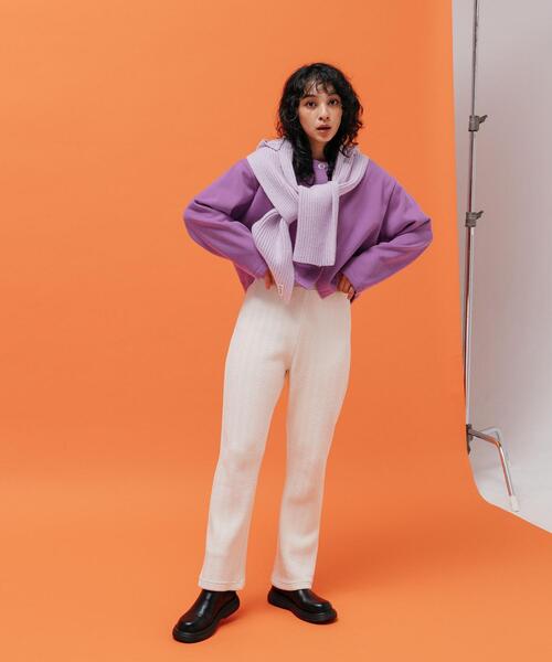 CITEN(シテン)の「<CITEN>裏起毛裏毛 ドット カーディガン(カーディガン/ボレロ・レディース・パープル/ダークグレー・FREE)」の10枚目の写真