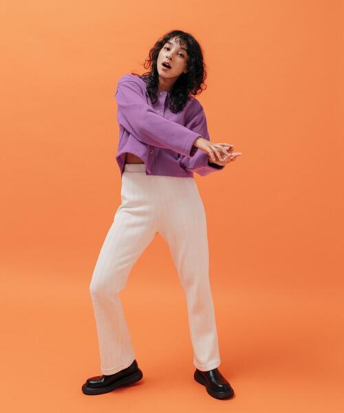 CITEN(シテン)の「<CITEN>裏起毛裏毛 ドット カーディガン(カーディガン/ボレロ・レディース・パープル/ダークグレー・FREE)」の11枚目の写真