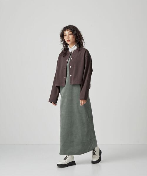 CITEN(シテン)の「<CITEN>裏起毛裏毛 ドット カーディガン(カーディガン/ボレロ・レディース・パープル/ダークグレー・FREE)」の18枚目の写真