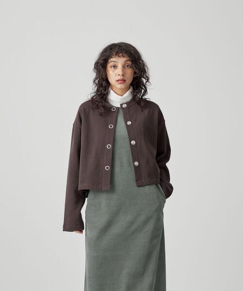 CITEN(シテン)の「<CITEN>裏起毛裏毛 ドット カーディガン(カーディガン/ボレロ・レディース・パープル/ダークグレー・FREE)」の20枚目の写真