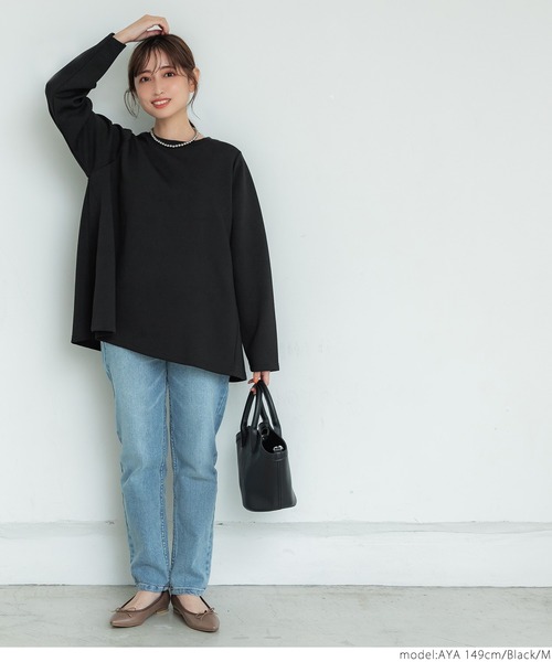 coca（coca）（コカ）の「マシュマロAライン長袖プルオーバー（Tシャツ/カットソー・レディース・ブラック/グレー・M/L）」の6枚目の写真