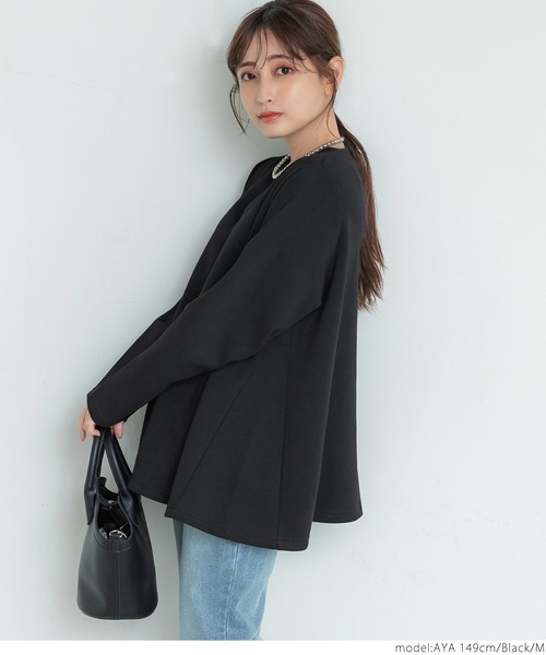 coca（coca）（コカ）の「マシュマロAライン長袖プルオーバー（Tシャツ/カットソー・レディース・ブラック/グレー・M/L）」の7枚目の写真