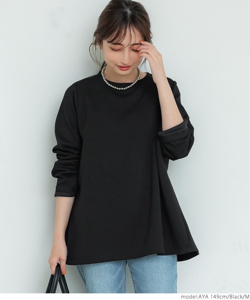 coca（coca）（コカ）の「マシュマロAライン長袖プルオーバー（Tシャツ/カットソー・レディース・ブラック/グレー・M/L）」の3枚目の写真