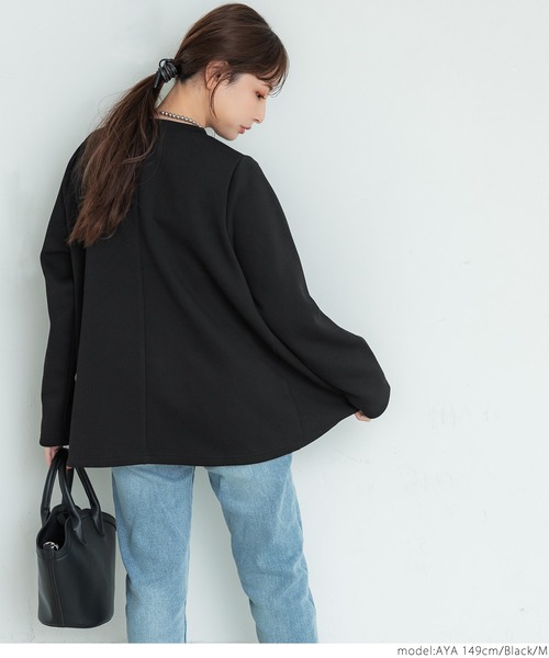 coca（coca）（コカ）の「マシュマロAライン長袖プルオーバー（Tシャツ/カットソー・レディース・ブラック/グレー・M/L）」の5枚目の写真
