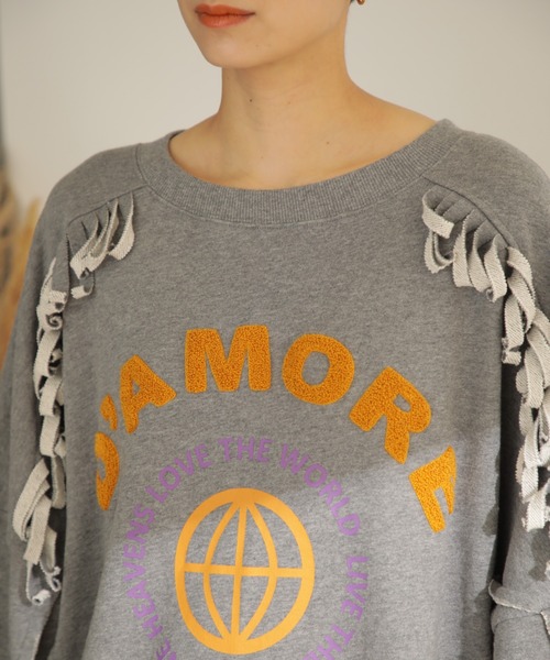 GENE HEAVENS（ジーンヘブンズ）の「(GENE HEAVENS)フリンジ　リメイクライク　スウェット（スウェット・レディース・グレー/ホワイト系その他・ONE SIZE）」の19枚目の写真