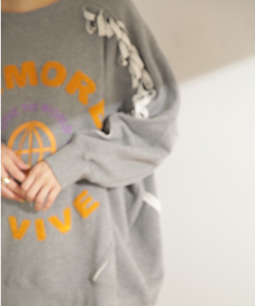 GENE HEAVENS（ジーンヘブンズ）の「(GENE HEAVENS)フリンジ　リメイクライク　スウェット（スウェット・レディース・グレー/ホワイト系その他・ONE SIZE）」の22枚目の写真