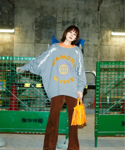 GENE HEAVENS（ジーンヘブンズ）の「(GENE HEAVENS)フリンジ　リメイクライク　スウェット（スウェット・レディース・グレー/ホワイト系その他・ONE SIZE）」の10枚目の写真