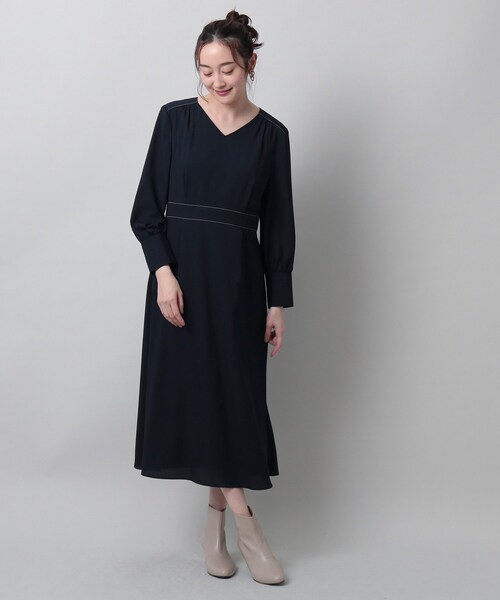 洗える ワンピース ドレス ロングワンピース 無地 プリント柄 153 22 02 を購入できます Untitled ハイウエスト Untitled アンタイトル のファッション Untitled アンタイトル のワンピース ロングワンピース 無地 プリント柄 ワンピース