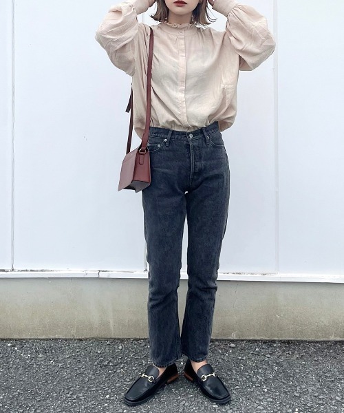 INTER FACTORY(インターファクトリー)の「kally - フリルカラーボリュームブラウス made in INTER FACTORY(シャツ/ブラウス・レディース・カーキ/ブラック/ブラウン/ベージュ・FREE)」の12枚目の写真