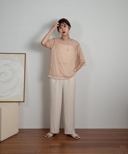Amiur(エミレ)の「color slacks straight pants(スラックス・レディース・ピンク/イエロー/アイボリー・FREE)」の11枚目の写真