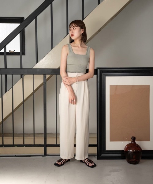 Amiur(エミレ)の「color slacks straight pants(スラックス・レディース・ピンク/イエロー/アイボリー・FREE)」の6枚目の写真
