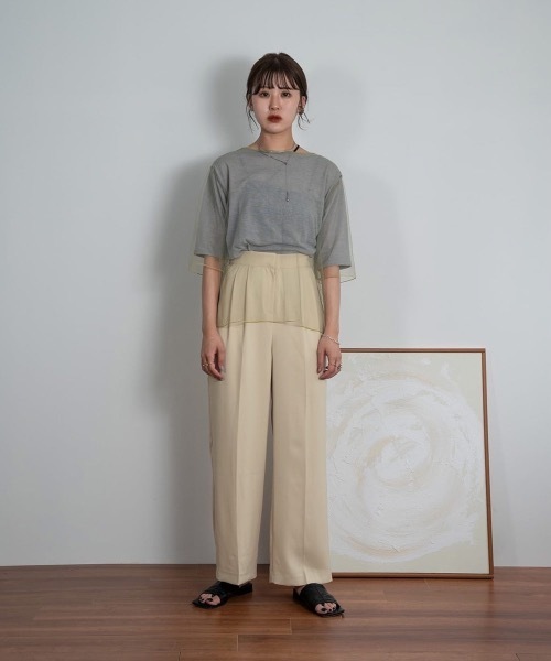 Amiur(エミレ)の「color slacks straight pants(スラックス・レディース・ピンク/イエロー/アイボリー・FREE)」の7枚目の写真