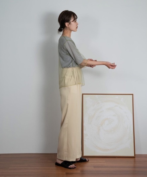 Amiur(エミレ)の「color slacks straight pants(スラックス・レディース・ピンク/イエロー/アイボリー・FREE)」の12枚目の写真