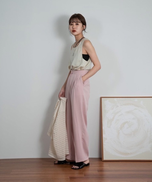 Amiur(エミレ)の「color slacks straight pants(スラックス・レディース・ピンク/イエロー/アイボリー・FREE)」の14枚目の写真