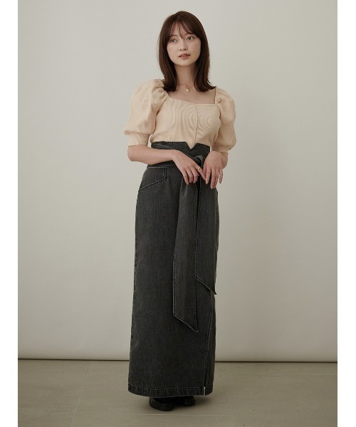 Stylevoice for xxx（スタイルヴォイスフォー）の「スクエアネックパフスリーブカットソー（Tシャツ/カットソー・レディース・オフホワイト/ブラック/ブラウン系その他・FREE）」の7枚目の写真