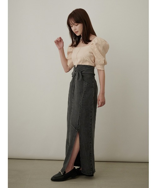 Stylevoice for xxx（スタイルヴォイスフォー）の「スクエアネックパフスリーブカットソー（Tシャツ/カットソー・レディース・オフホワイト/ブラック/ブラウン系その他・FREE）」の9枚目の写真