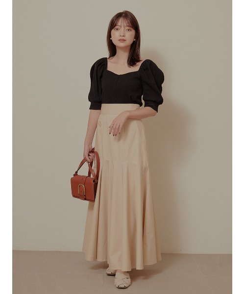 Stylevoice for xxx（スタイルヴォイスフォー）の「スクエアネックパフスリーブカットソー（Tシャツ/カットソー・レディース・オフホワイト/ブラック/ブラウン系その他・FREE）」の12枚目の写真