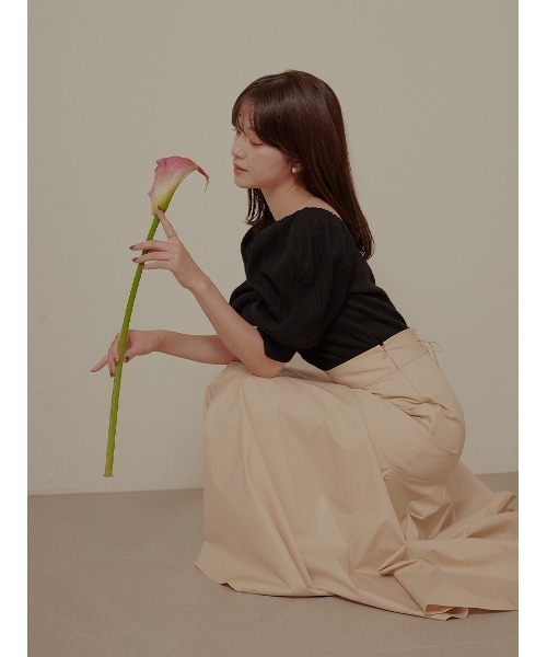 Stylevoice for xxx（スタイルヴォイスフォー）の「スクエアネックパフスリーブカットソー（Tシャツ/カットソー・レディース・オフホワイト/ブラック/ブラウン系その他・FREE）」の16枚目の写真