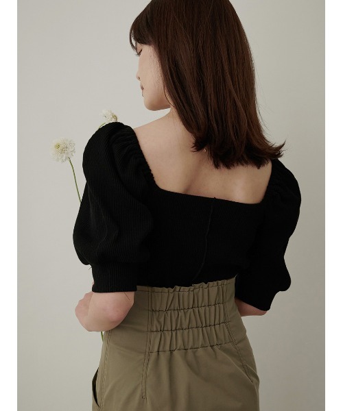 Stylevoice for xxx（スタイルヴォイスフォー）の「スクエアネックパフスリーブカットソー（Tシャツ/カットソー・レディース・オフホワイト/ブラック/ブラウン系その他・FREE）」の21枚目の写真