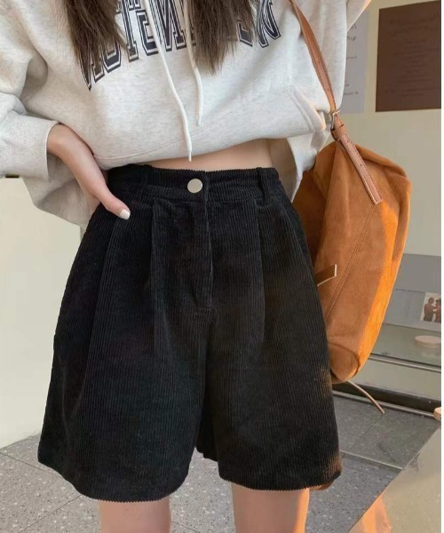 新品未使用 SÉZANE PARIS パンツ コーデュロイ ストレッチ セール】コーデュロイルーズショートパンツ（その他パンツ