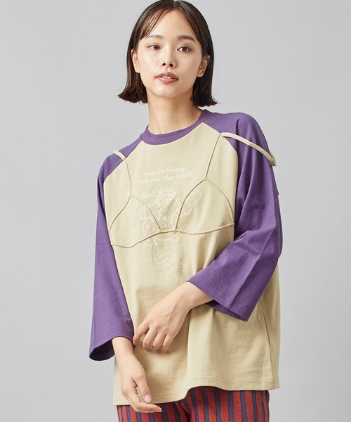 kotohayokozawa(コトハヨコザワ)の「【kotohayokozawa(コトハヨコザワ)】ラグランブラT(Tシャツ/カットソー・レディース・パープル/オレンジ・FREE)」の2枚目の写真