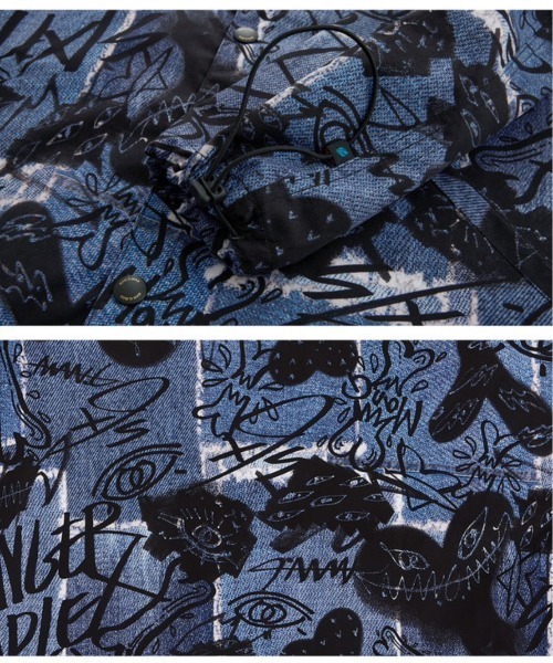 Never mind the XU / Chikashitsu+（ネバーマインド ザ エックスユー / チカシツプラス）の「【GRAPHISTE Man.G/グラフィストマンジー】総柄ジョガーパンツ［MGMPA22FW507BE］（カーゴパンツ・メンズ・ブルー/ベージュ・ONE SIZE）」の9枚目の写真